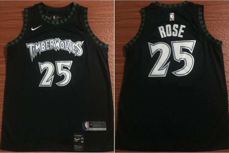 Men Minnesota Timberwolves #25 Rose Black Nike NBA Jerseys->women nfl jersey->Women Jersey